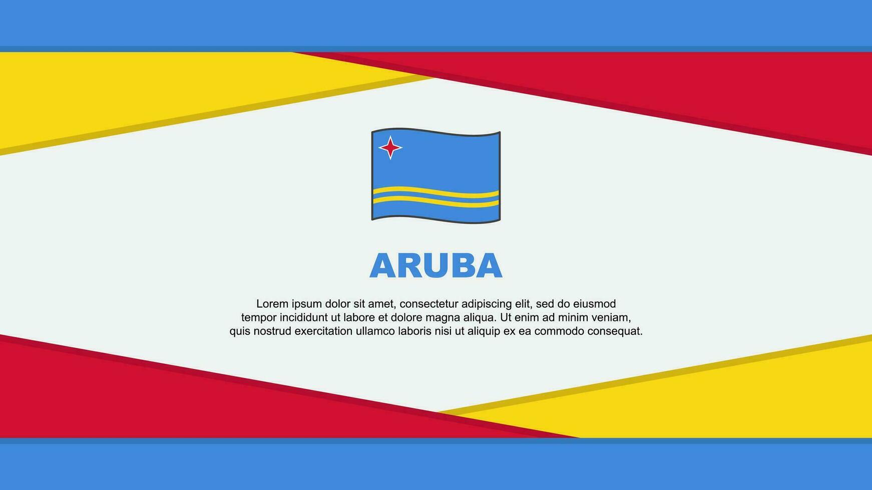 Aruba bandeira abstrato fundo Projeto modelo. Aruba independência dia bandeira desenho animado vetor ilustração. Aruba vetor