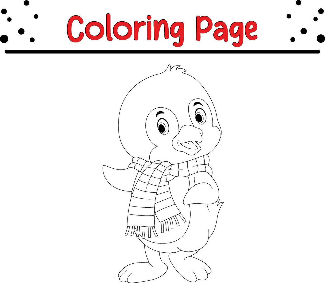 fofa pinguim coloração página. feliz Natal animal coloração livro. vetor
