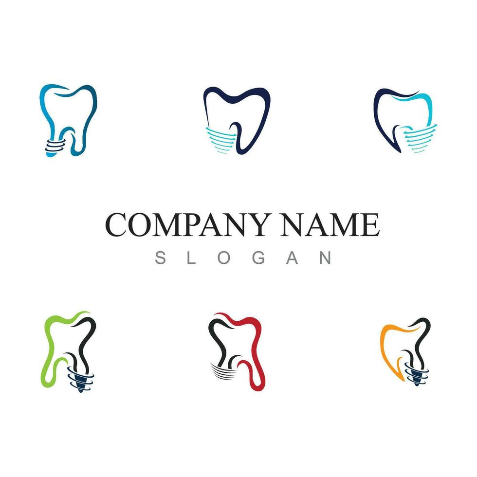 dental implantar logotipo Projeto conceito vetor, dental Cuidado logotipo modelo vetor
