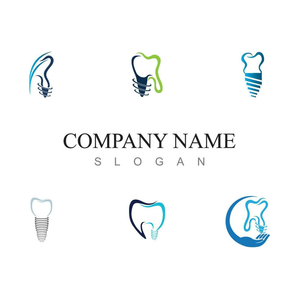 dental implantar logotipo Projeto conceito vetor, dental Cuidado logotipo modelo vetor