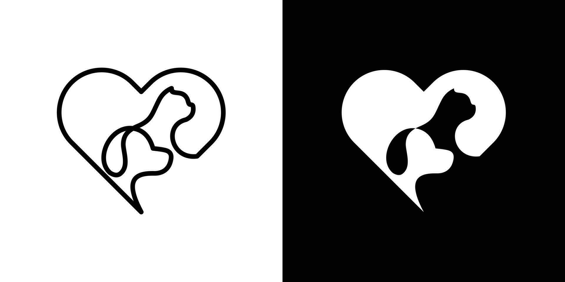 animal animal e amor logotipo Projeto plano ícone vetor ilustração