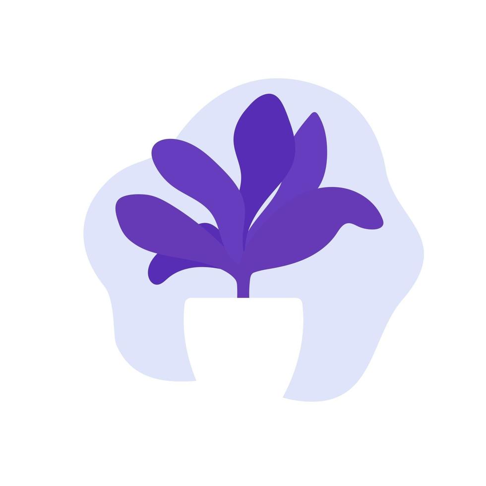 planta com folhas de violeta no pote, desenho vetorial vetor