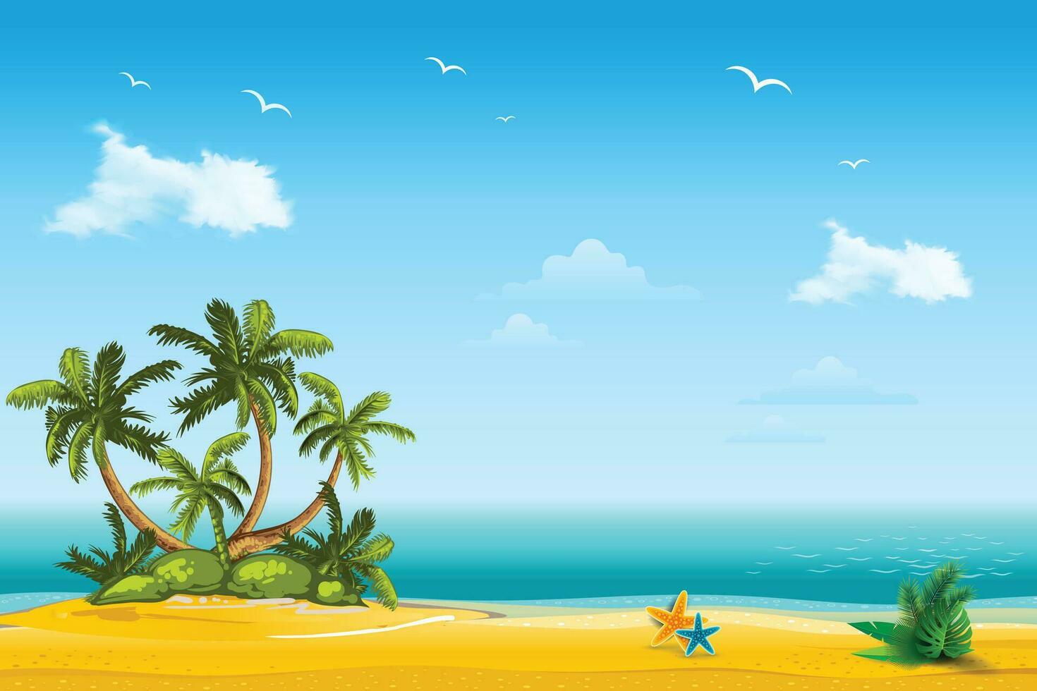 ilustração vetorial verão praia vetor
