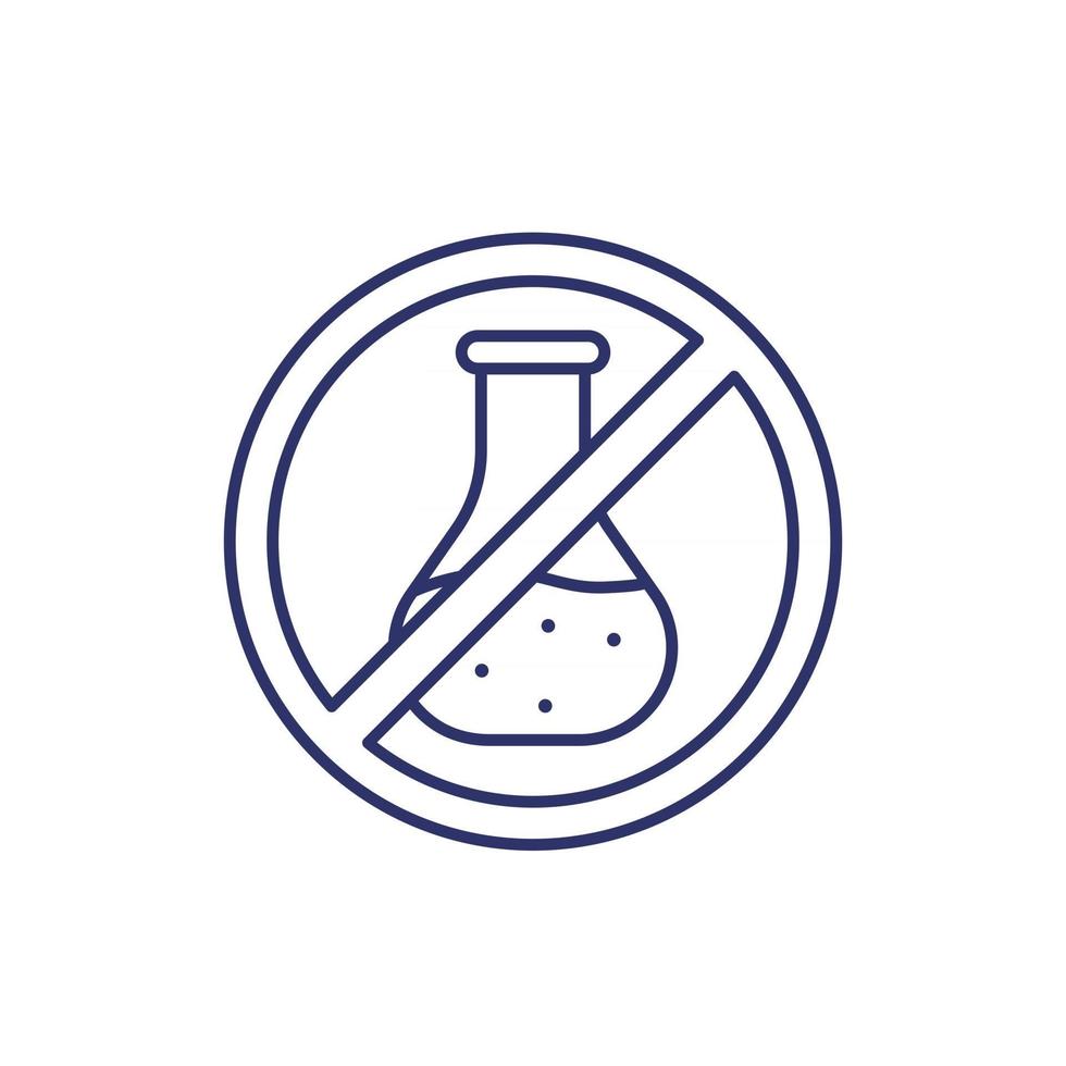 ícone de linha livre de produtos químicos, vetor