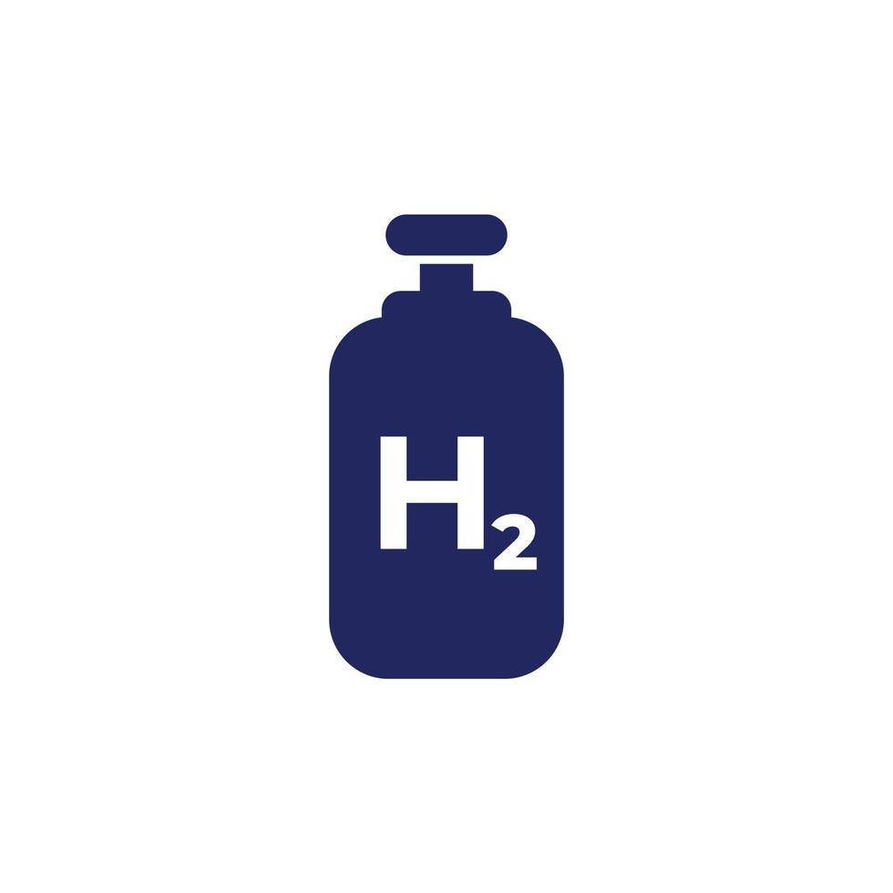 ícone do tanque de hidrogênio em branco vetor