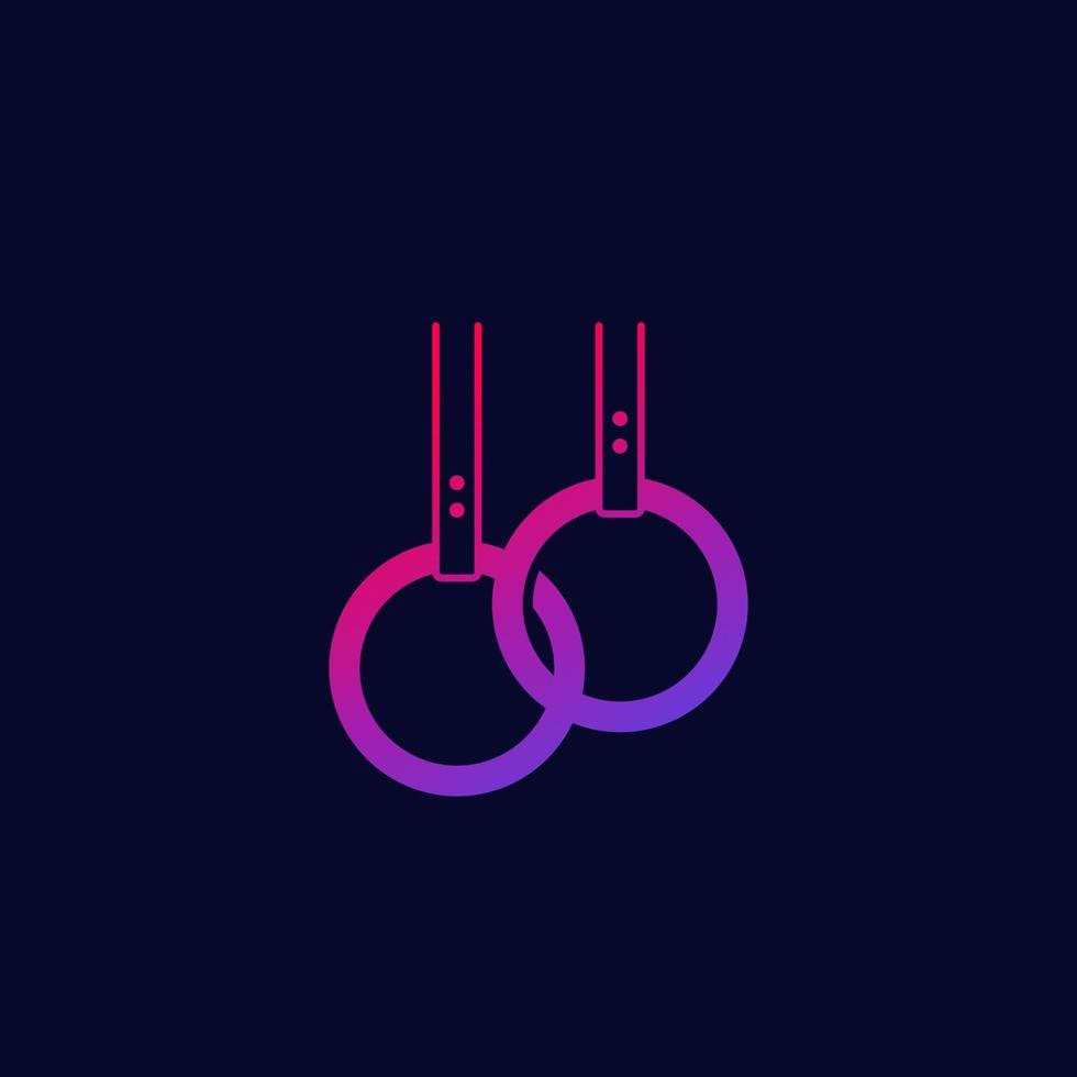 ícone de anéis de ginástica com gradiente vibrante vetor