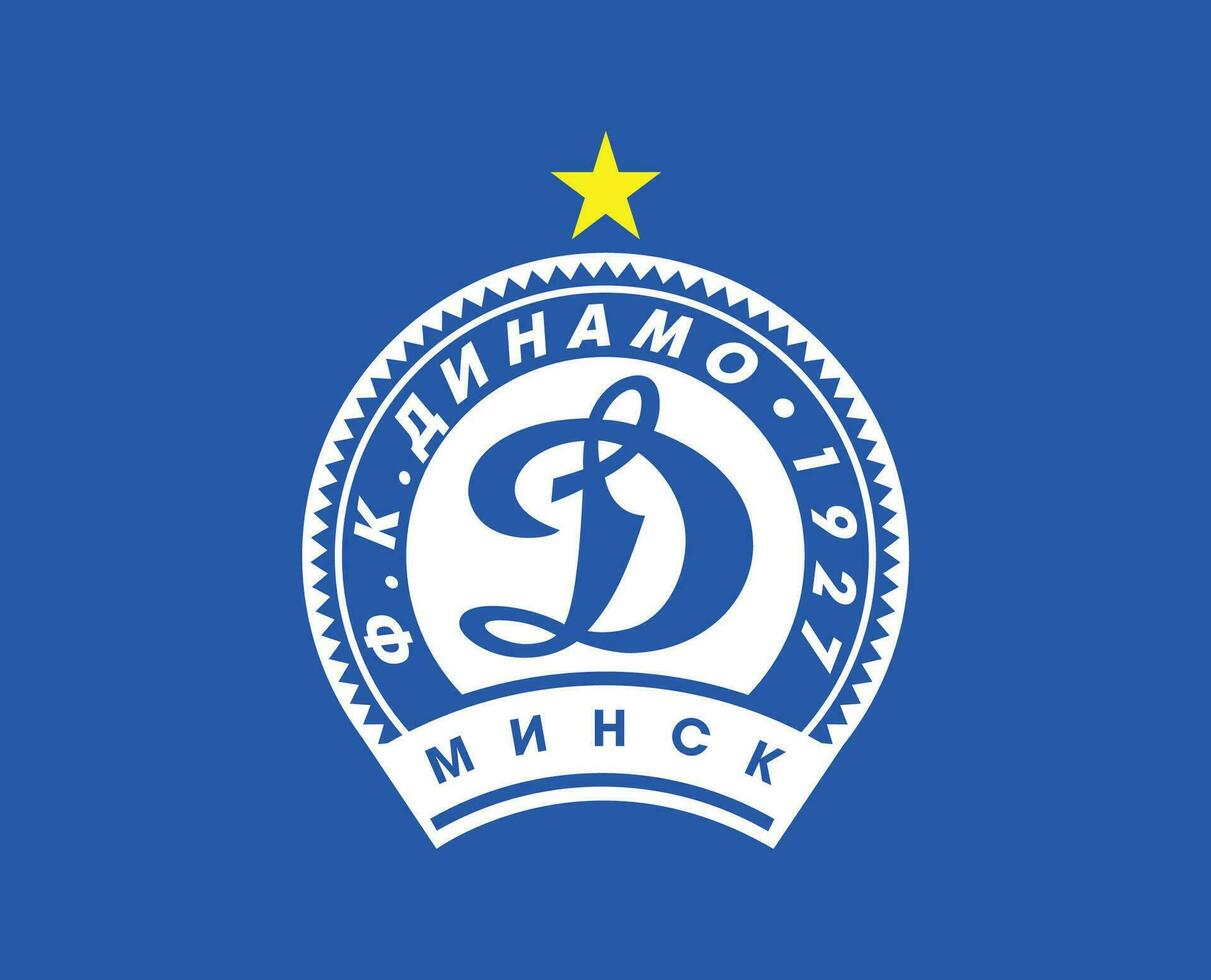 fk dínamo Minsk clube logotipo símbolo bielorrússia liga futebol abstrato Projeto vetor ilustração com azul fundo