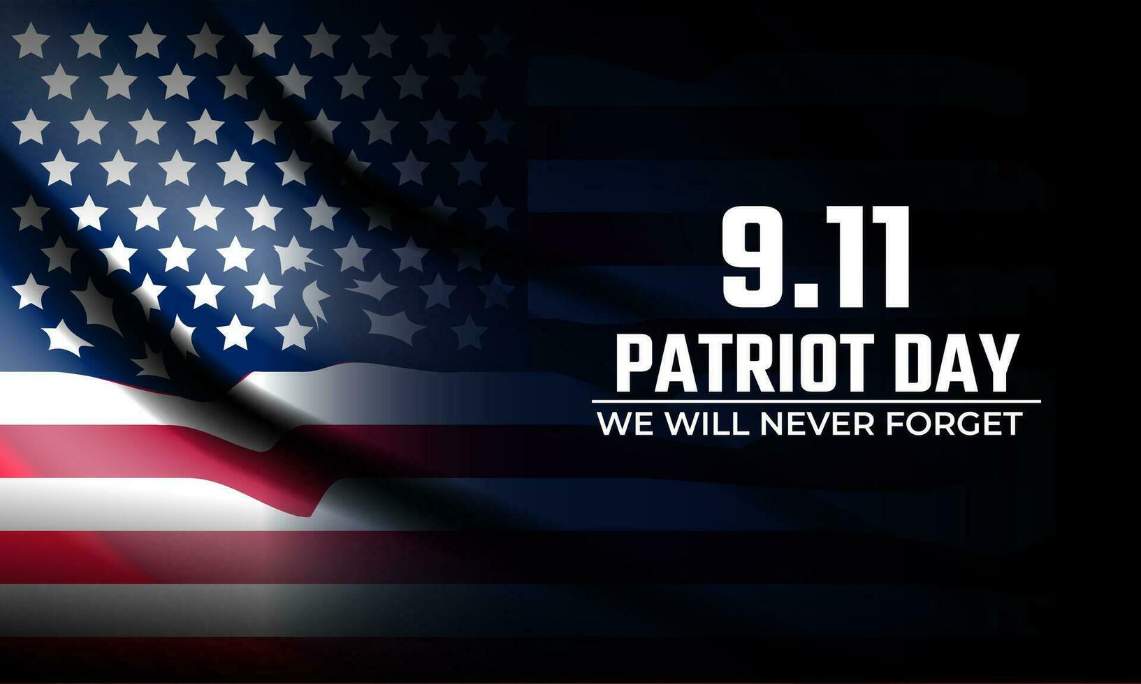 americano patriótico dia 9.11 para fundo, bandeira, cumprimento com em branco espaço área. vetor modelo