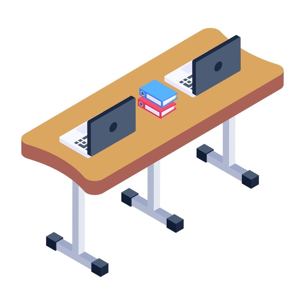 espaço de trabalho e cabine de escritório vetor