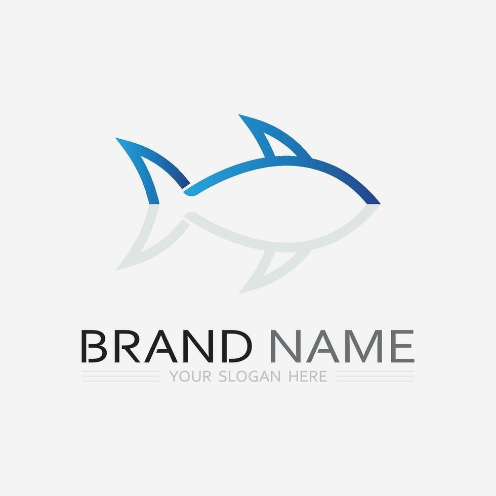 modelo de logotipo de design de ícone abstrato de peixe, símbolo de vetor criativo do clube de pesca ou loja online.