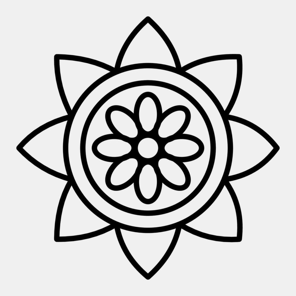 ícone mandala. diwali celebração elementos. ícones dentro linha estilo. Boa para impressões, cartazes, logotipo, decoração, infográficos, etc. vetor