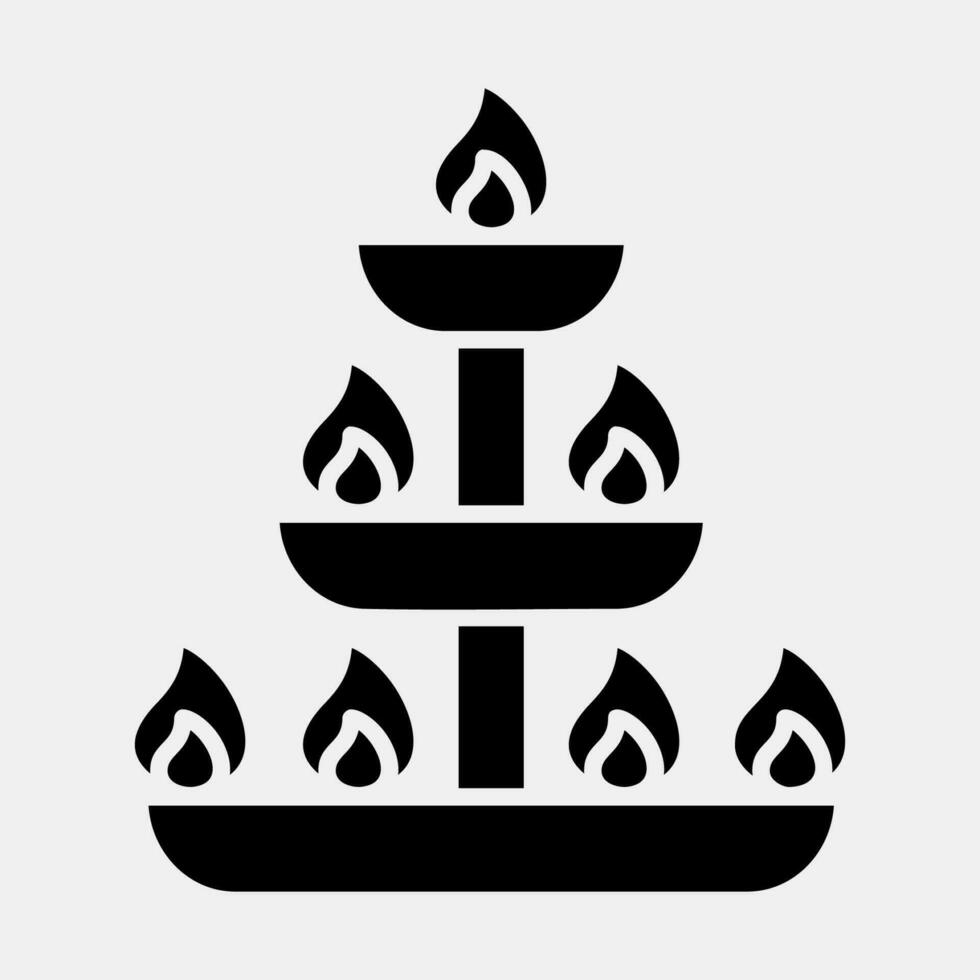 ícone velas. diwali celebração elementos. ícones dentro glifo estilo. Boa para impressões, cartazes, logotipo, decoração, infográficos, etc. vetor