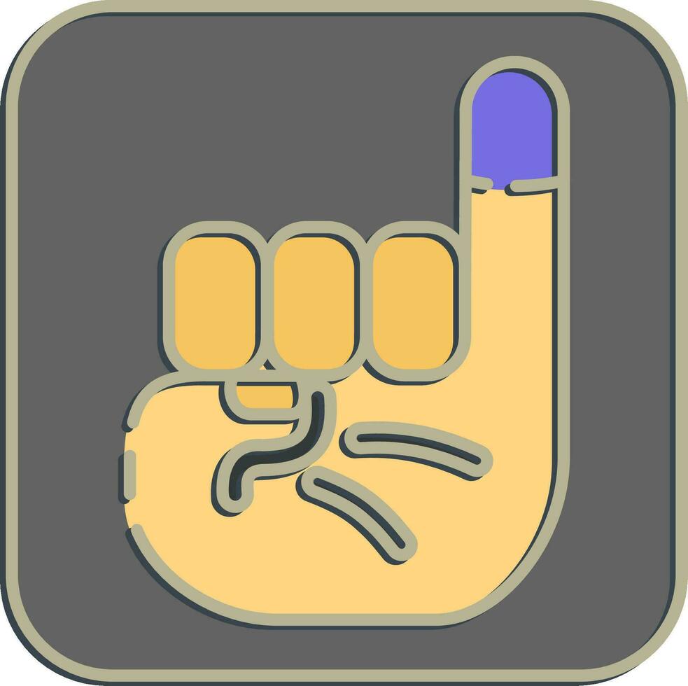 ícone tinta em a pequeno dedo. indonésio geral eleição elementos. ícones dentro gravado estilo. Boa para impressões, cartazes, infográficos, etc. vetor