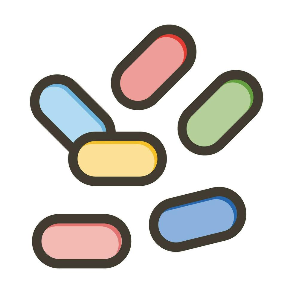 pílulas vetor Grosso linha preenchidas cores ícone para pessoal e comercial usar.