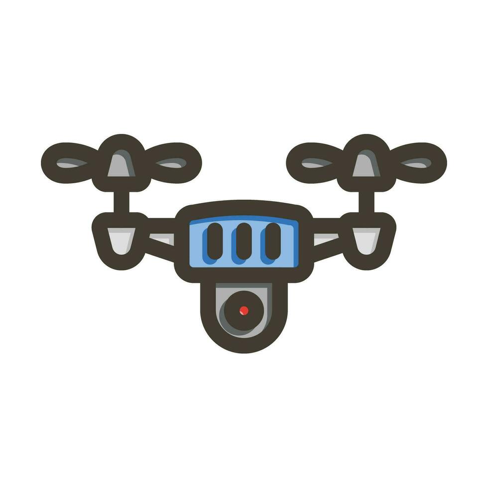 quadrocopter vetor Grosso linha preenchidas cores ícone para pessoal e comercial usar.