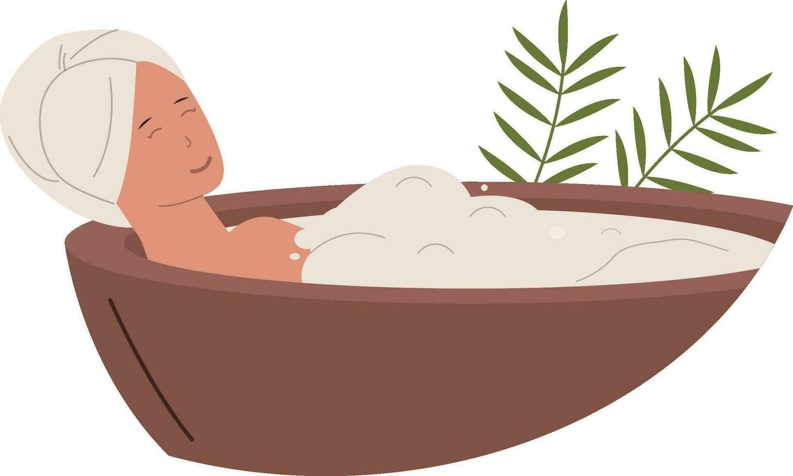 plano Projeto do banheira relaxante mulher e spa tratamento vetor