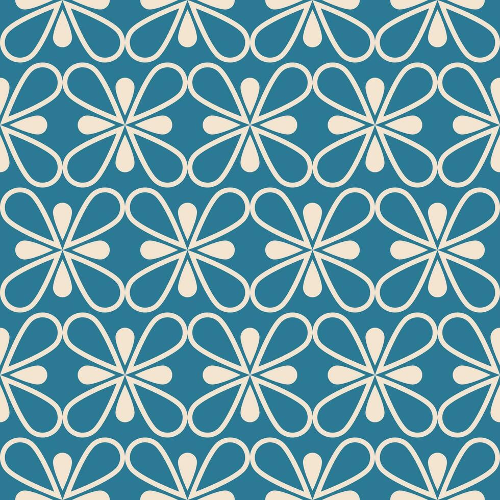 azul branco cor geométrico floral padronizar. geométrico floral forma desatado padronizar retro estilo. floral geométrico padronizar usar para tecido, têxtil, casa decoração elementos, estofamento, invólucro. vetor