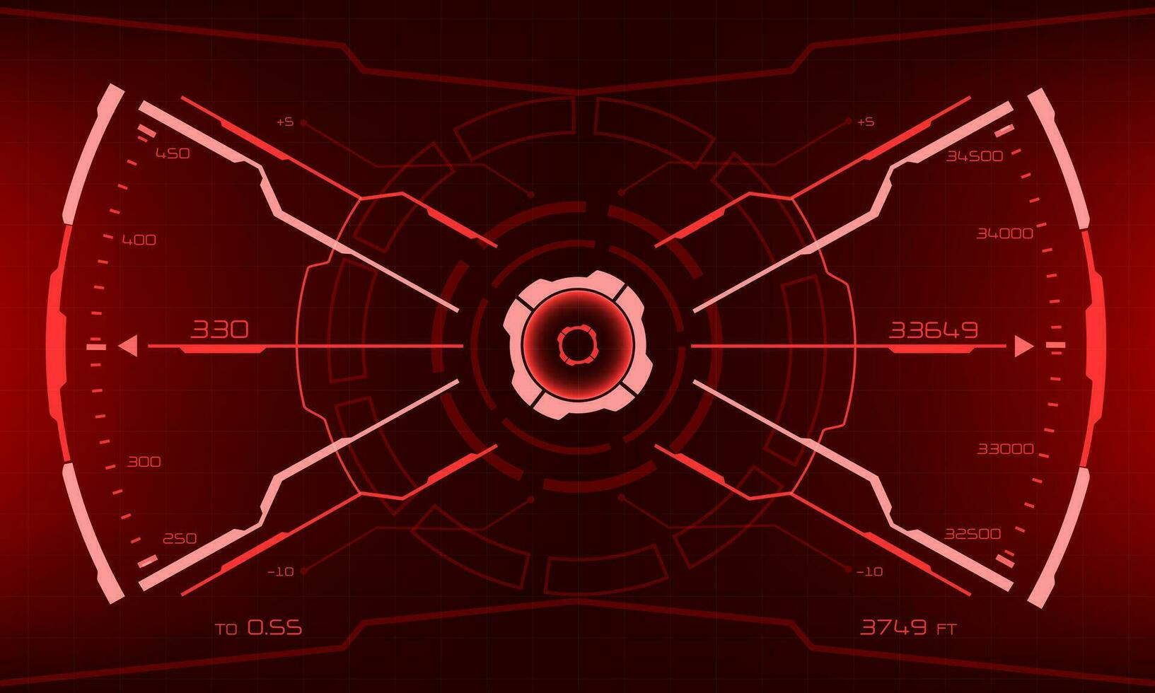 hud ficção científica interface tela Visão vermelho geométrico Projeto virtual realidade futurista tecnologia criativo exibição vetor