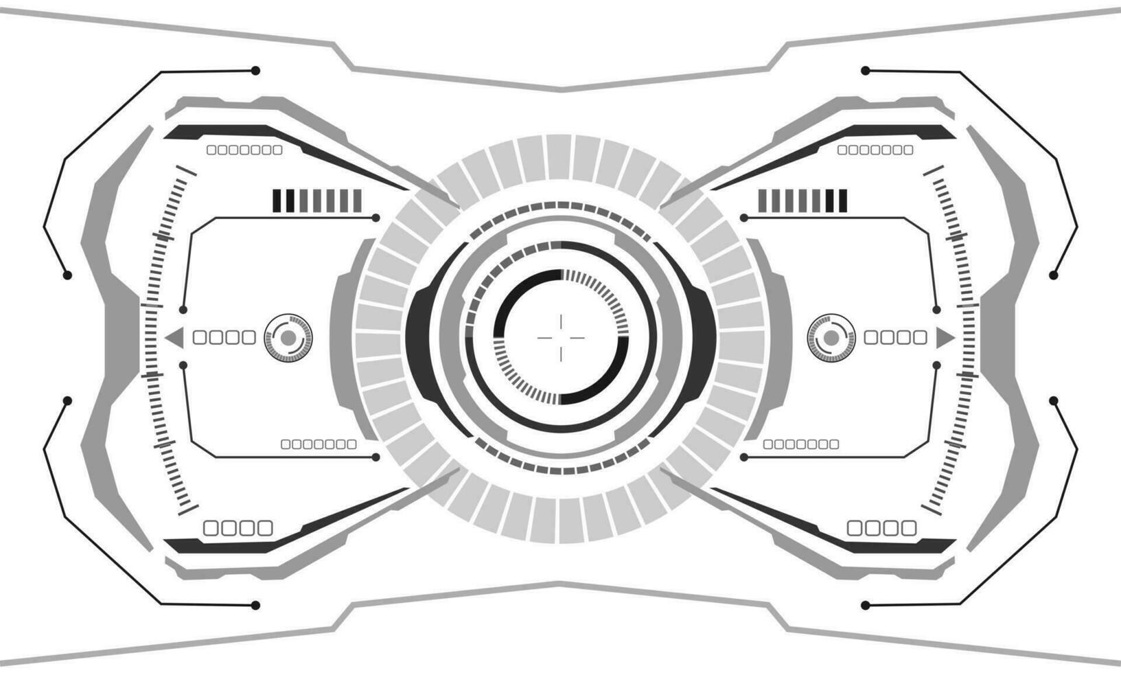 hud ficção científica interface tela Visão cinzento geométrico em branco Projeto virtual realidade futurista tecnologia criativo exibição vetor