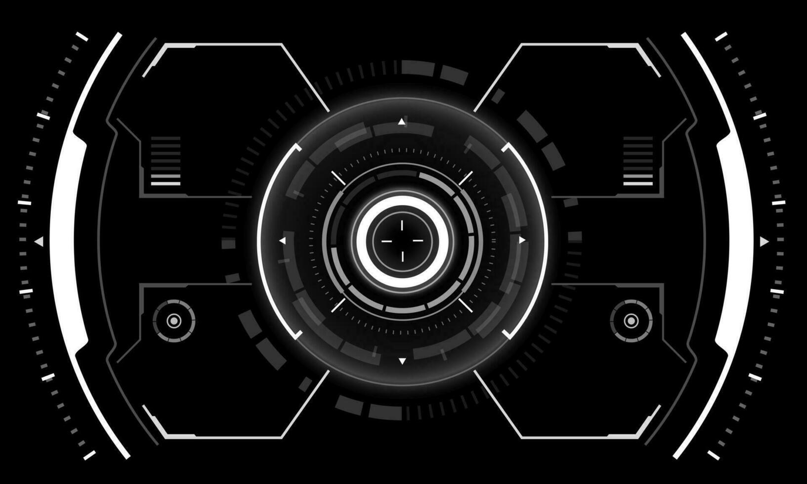 hud ficção científica interface tela Visão branco geométrico em Preto Projeto virtual realidade futurista tecnologia criativo exibição vetor