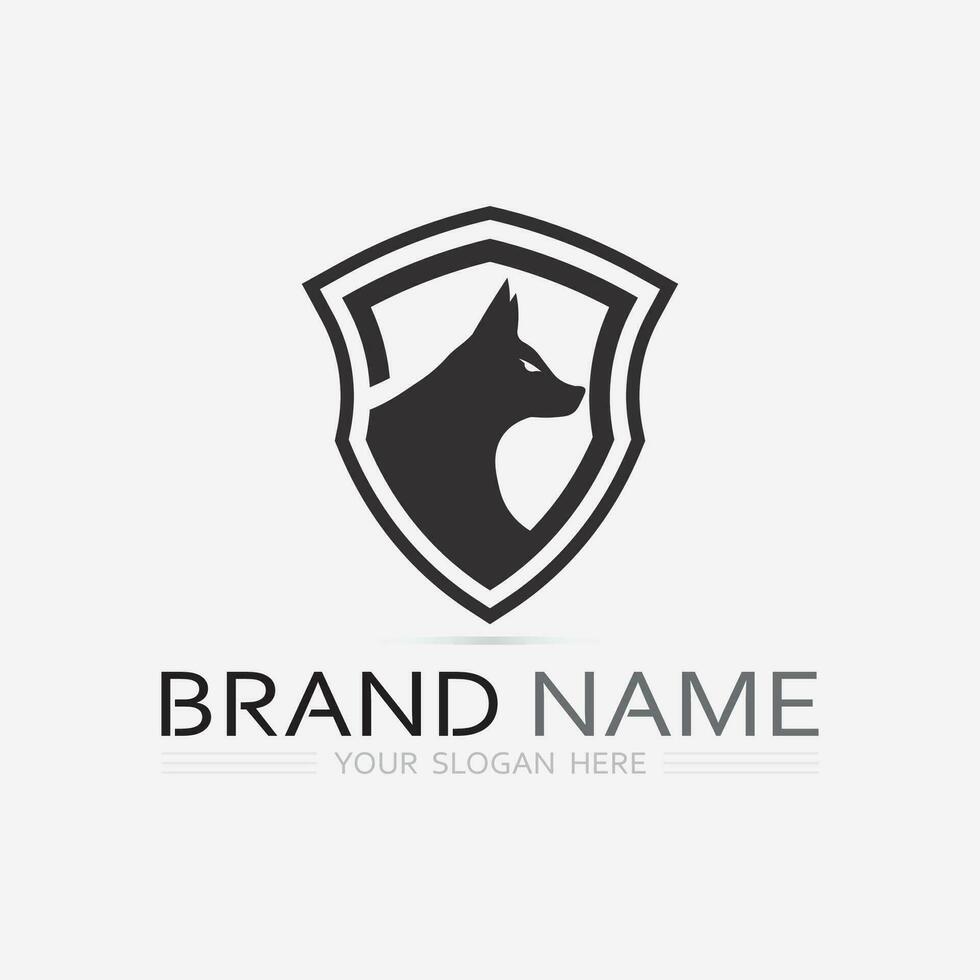 cachorro logotipo e ícone animal vetor ilustração Projeto gráfico