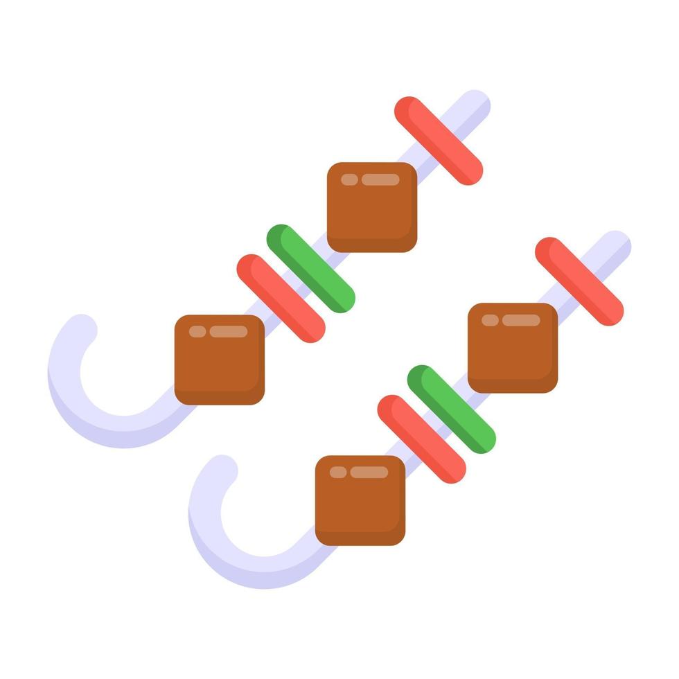 palitos de churrasco e refeição vetor