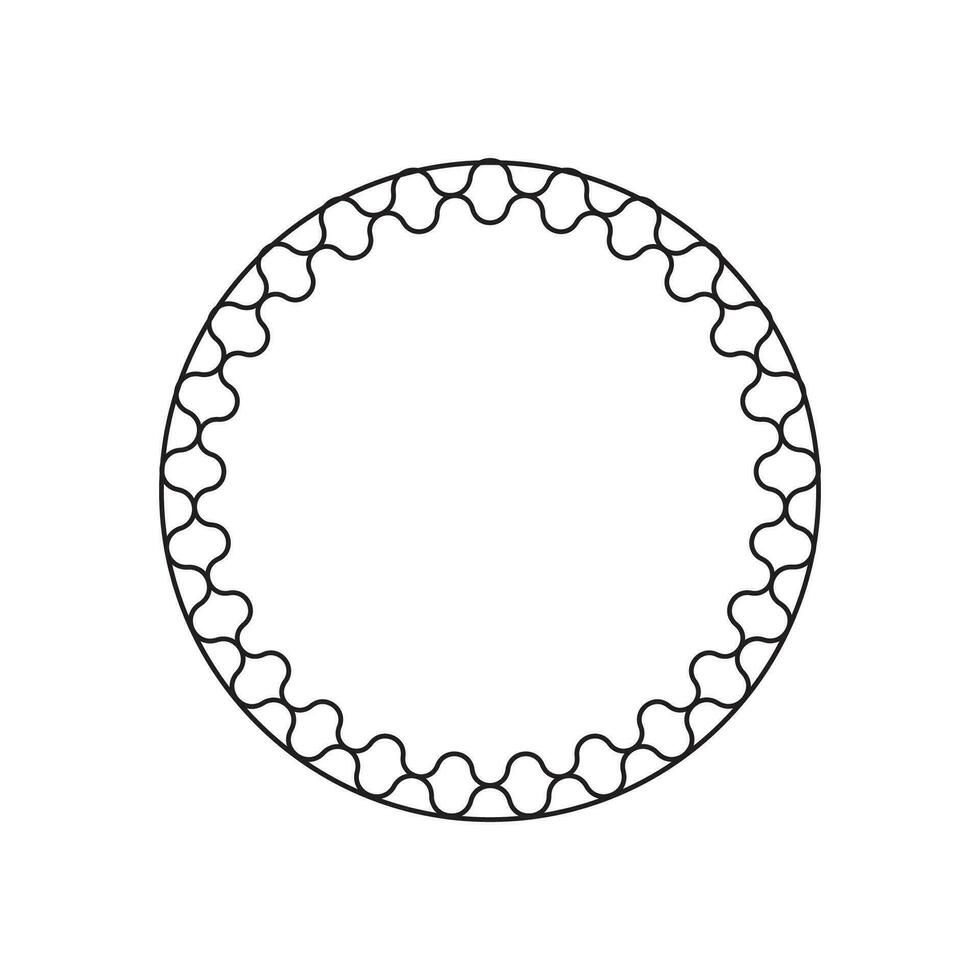 círculo quadro, Armação com linha estilo 2 vetor