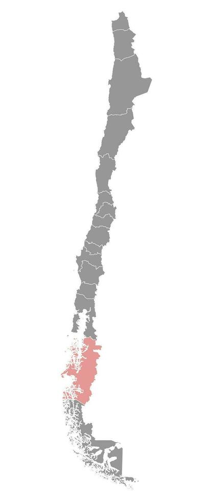 aysen região mapa, administrativo divisão do Chile. vetor