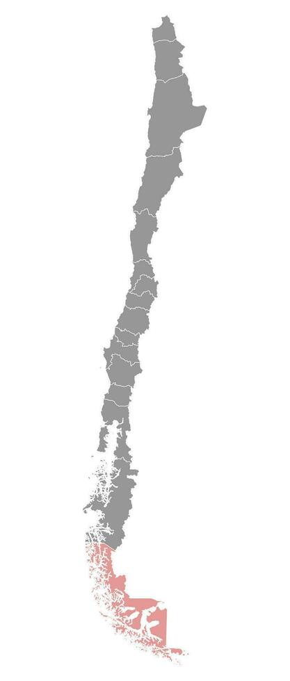 magallanes região mapa, administrativo divisão do Chile. vetor