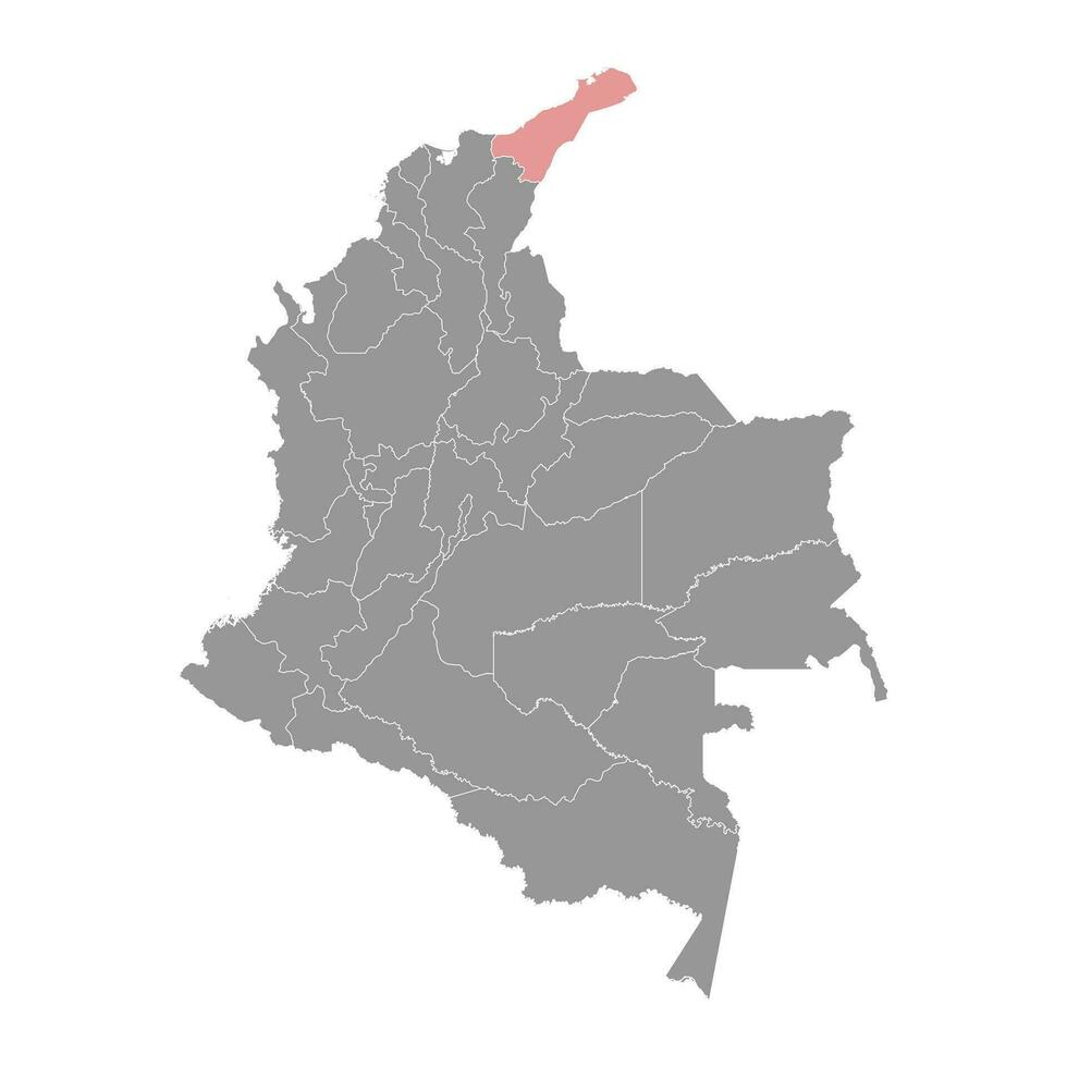 la guajira departamento mapa, administrativo divisão do Colômbia. vetor