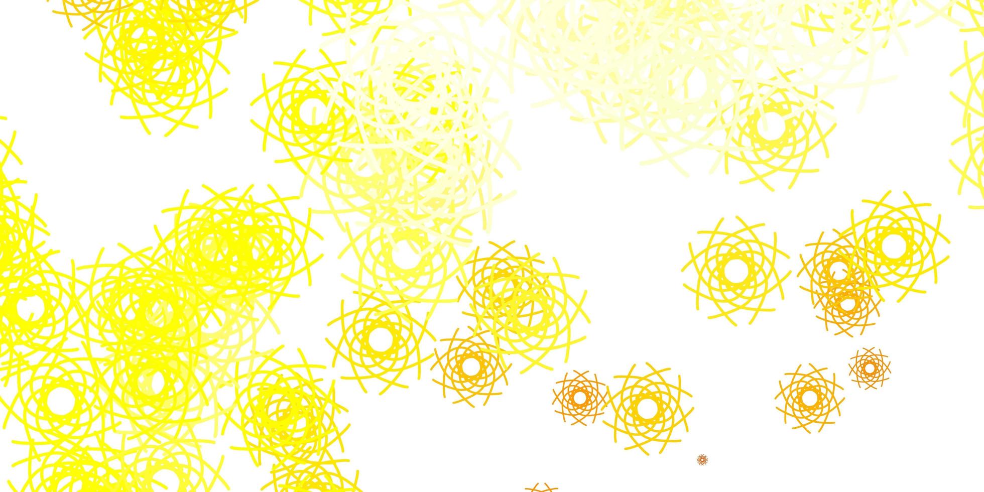 fundo amarelo claro do vetor com formas aleatórias.