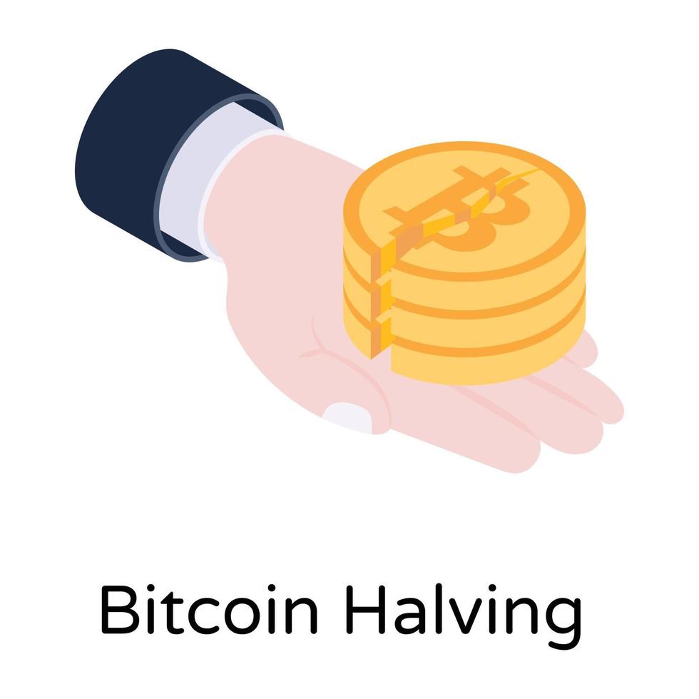 bitcoin dividido pela metade e redução vetor