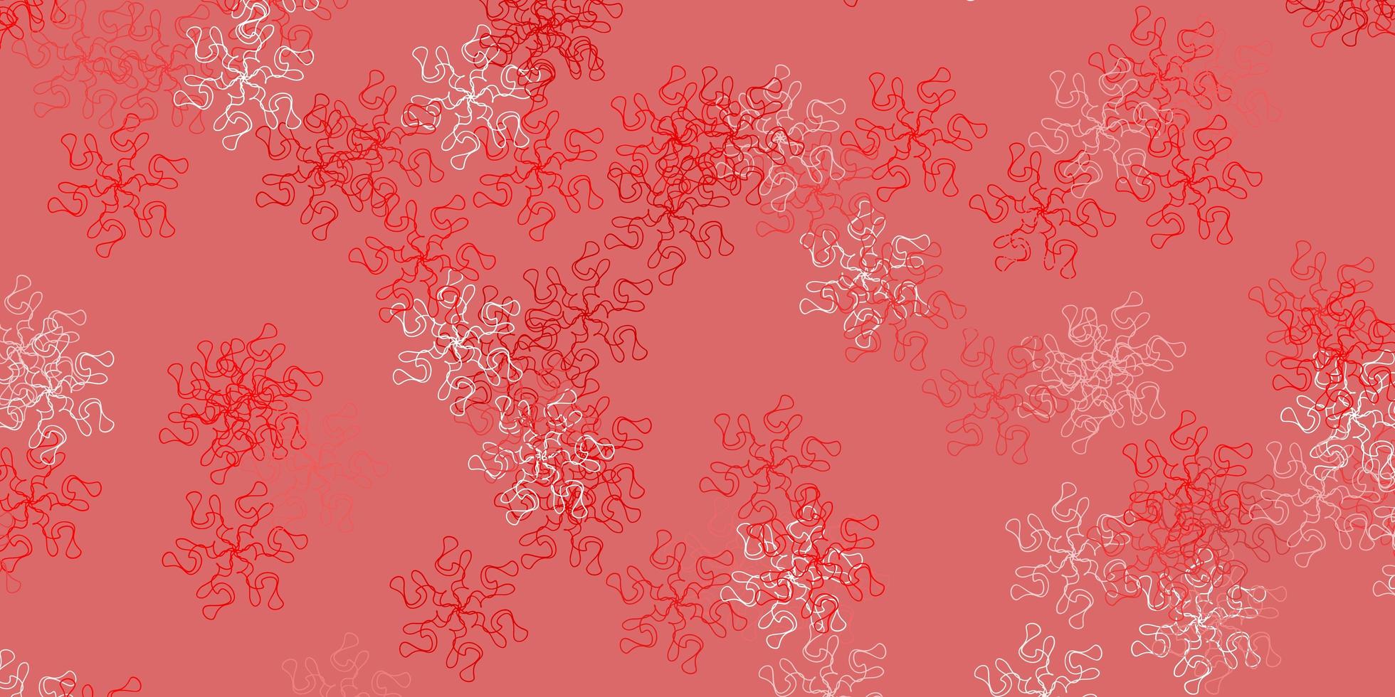 fundo do doodle do vetor laranja claro com flores.