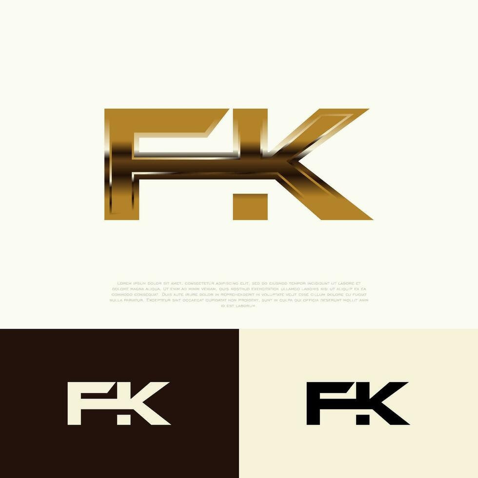 fk inicial moderno logotipo exclusivo modelo para marca identidade vetor