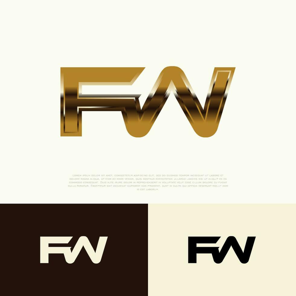 fw inicial moderno logotipo exclusivo modelo para marca identidade vetor