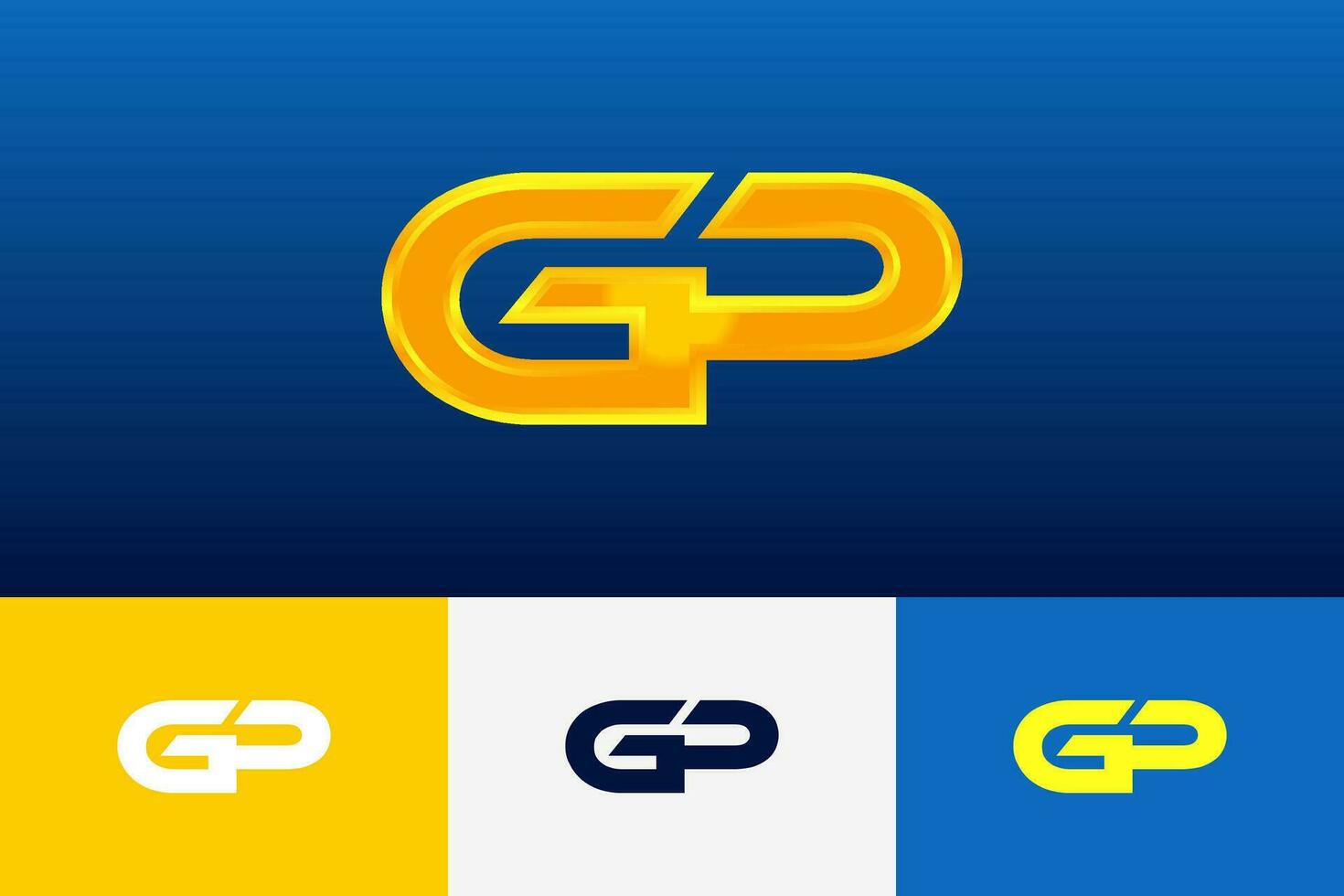 gp inicial moderno logotipo gradiente modelo para o negócio identidade vetor