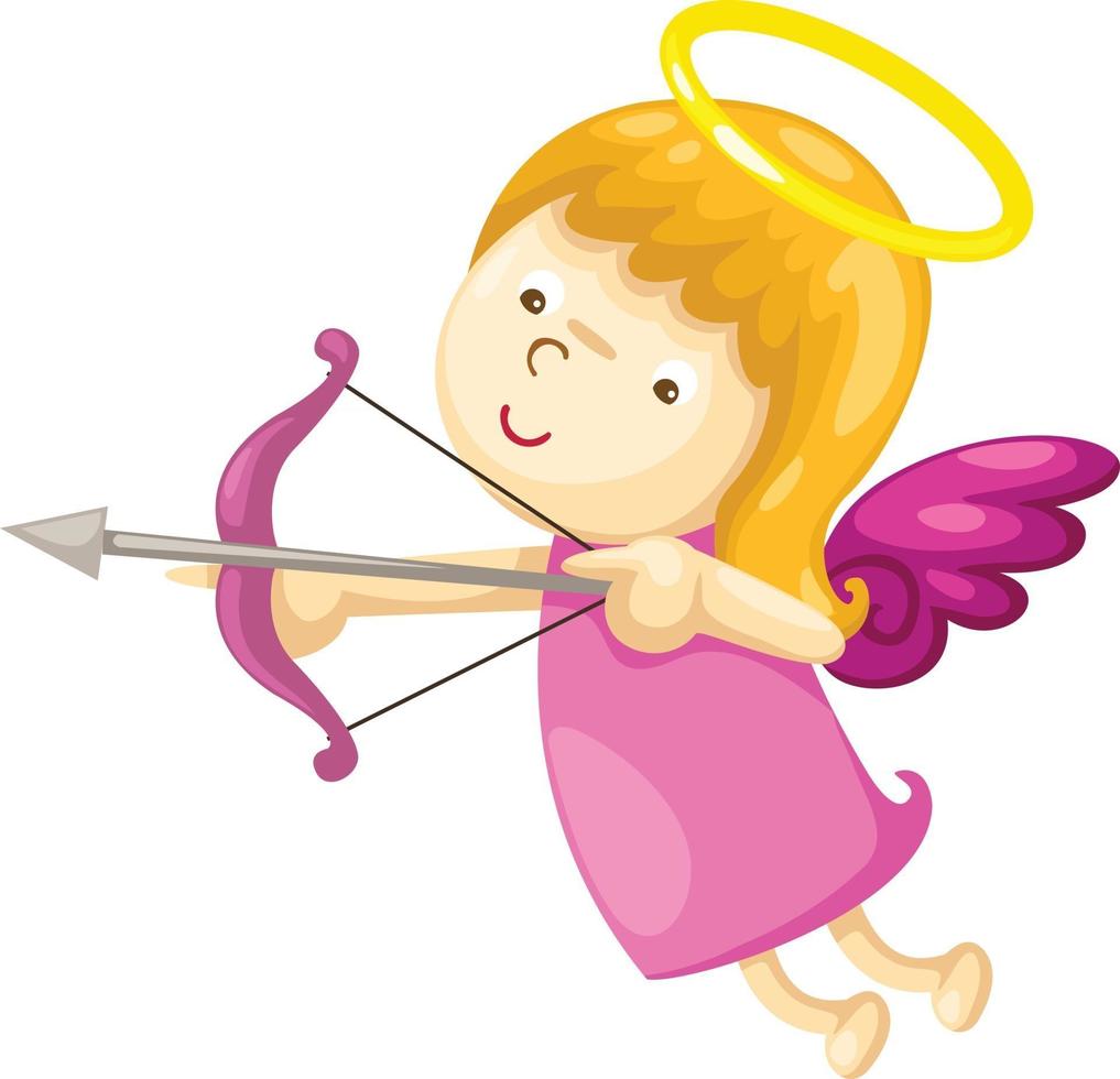 Cupido com ilustração de arco e flecha vetor
