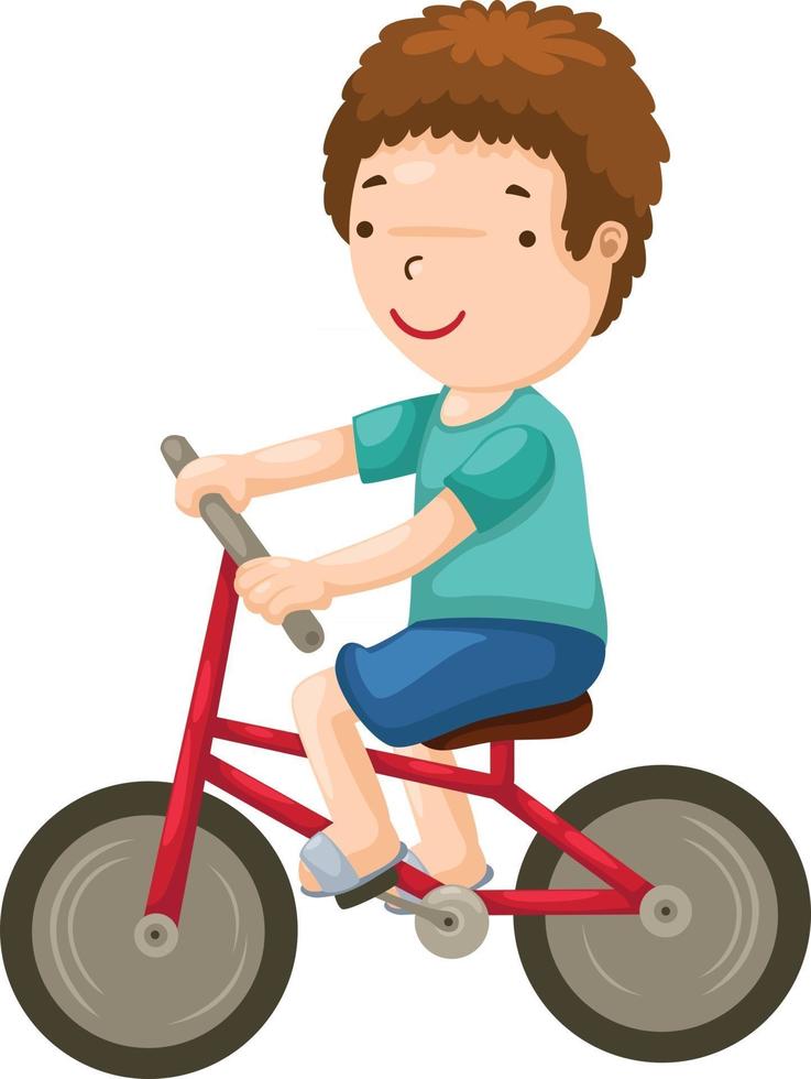 ilustração de menino andando de bicicleta vetor