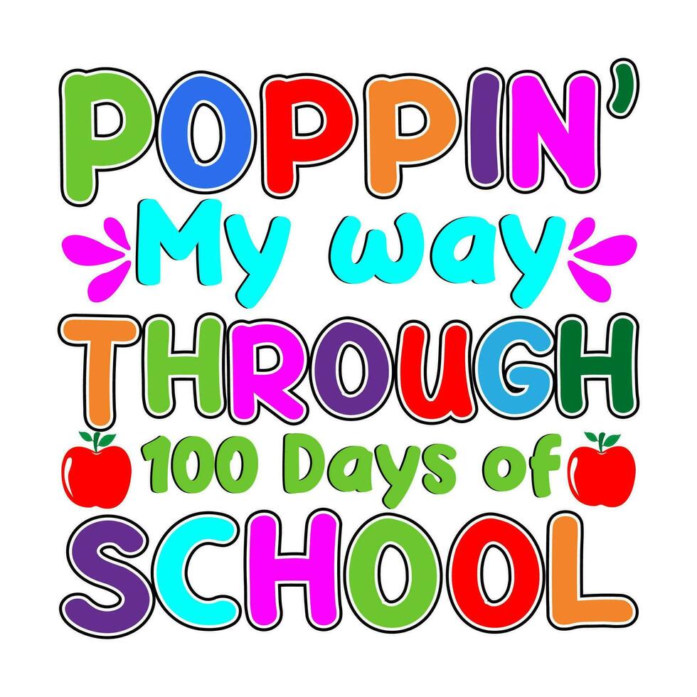estourando meu caminho através de 100 dias de escola. vetor