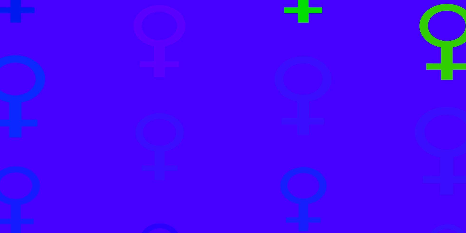 luz de fundo multicolorido de vetor com símbolos de mulher.