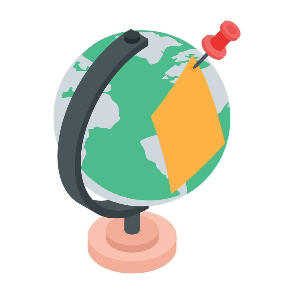 acessível isométrico ícone do mesa globo vetor