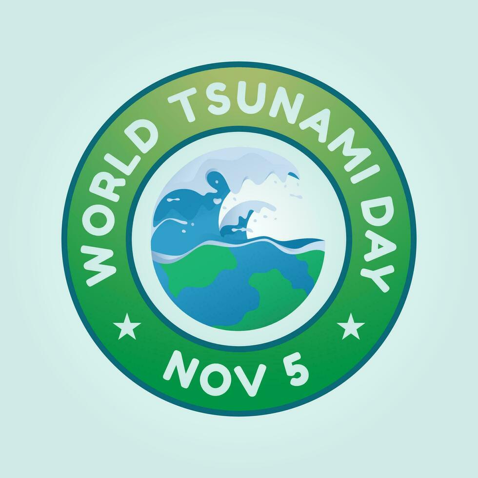 mundo tsunami dia Projeto modelo Boa para celebração uso. tsunami vetor ilustração. tsunami onda ilustração. plano Projeto. vetor eps 10.