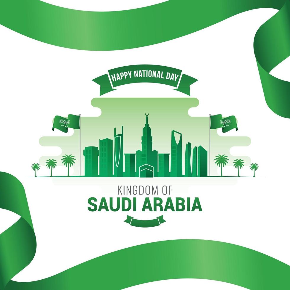 faixa de celebração do dia nacional da arábia saudita vetor
