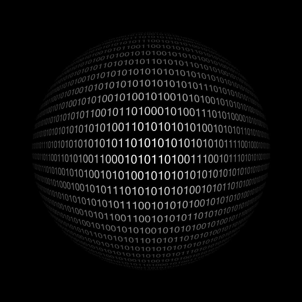código binário em forma de esfera vetor