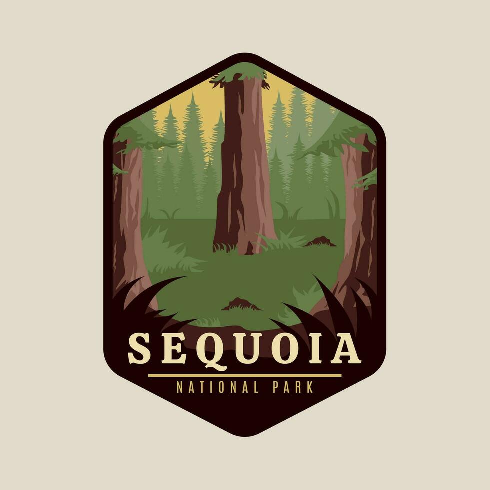 sequóia nacional parque impressão logotipo vintage vetor símbolo ilustração Projeto.