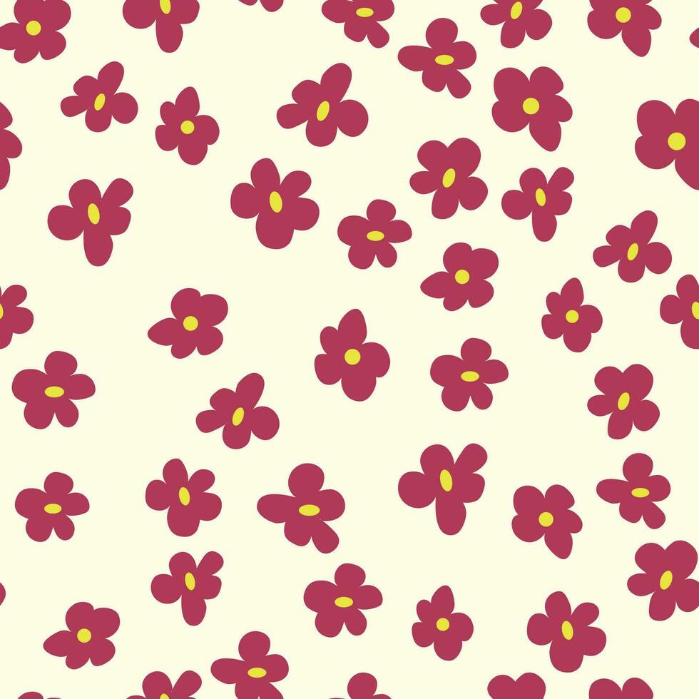 floral vintage desatado padronizar. hippie flor poder retro têxtil imprimir. groovy botânico papel de parede vetor