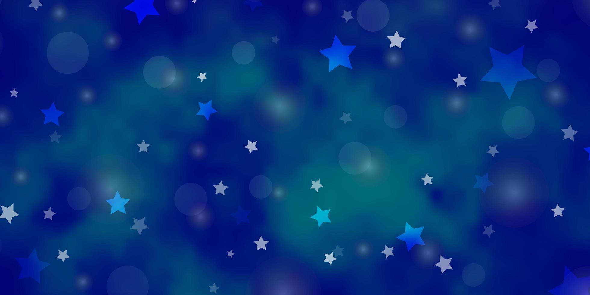 modelo de vetor azul claro com círculos, estrelas.