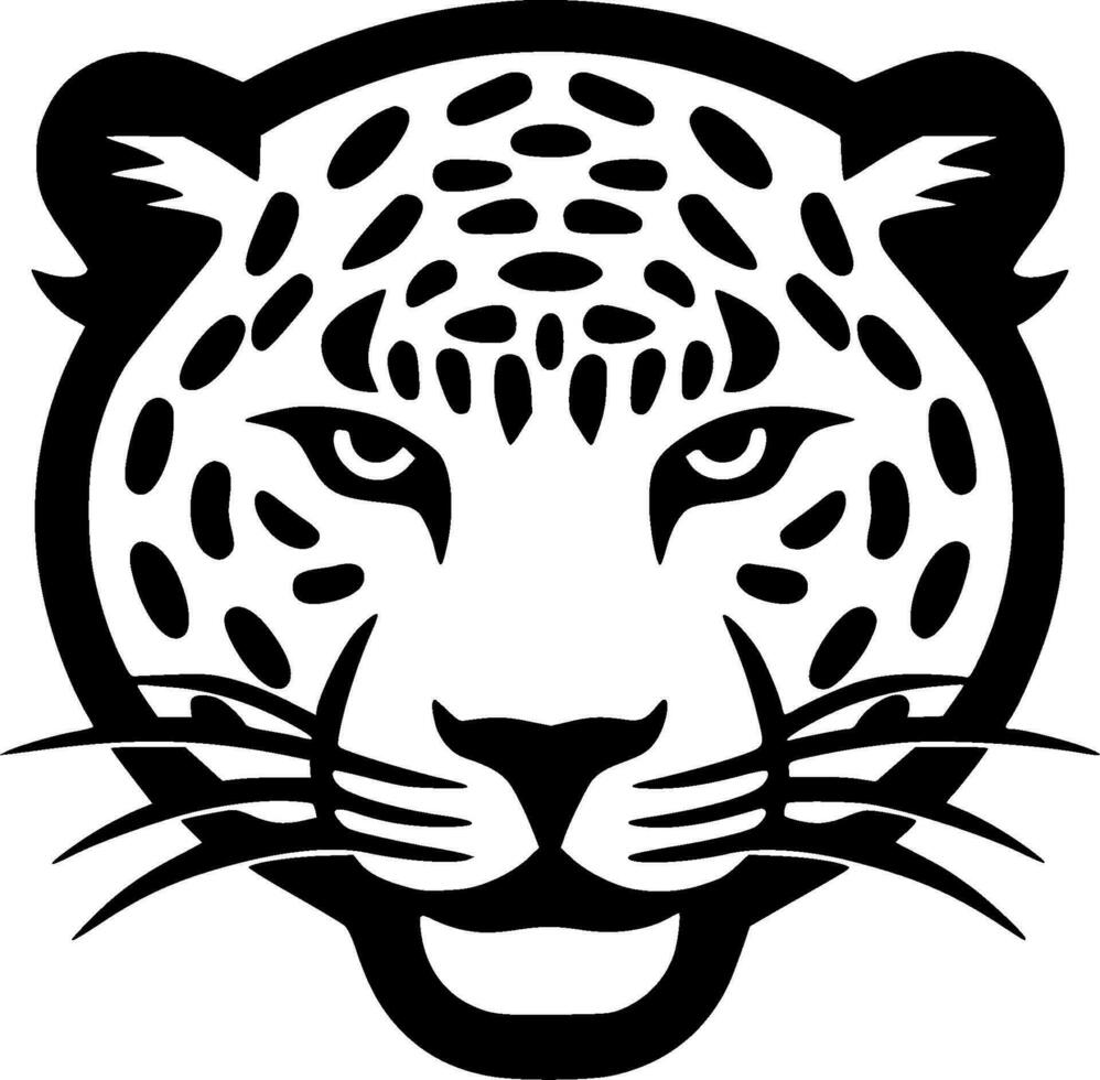 leopardo - Preto e branco isolado ícone - vetor ilustração