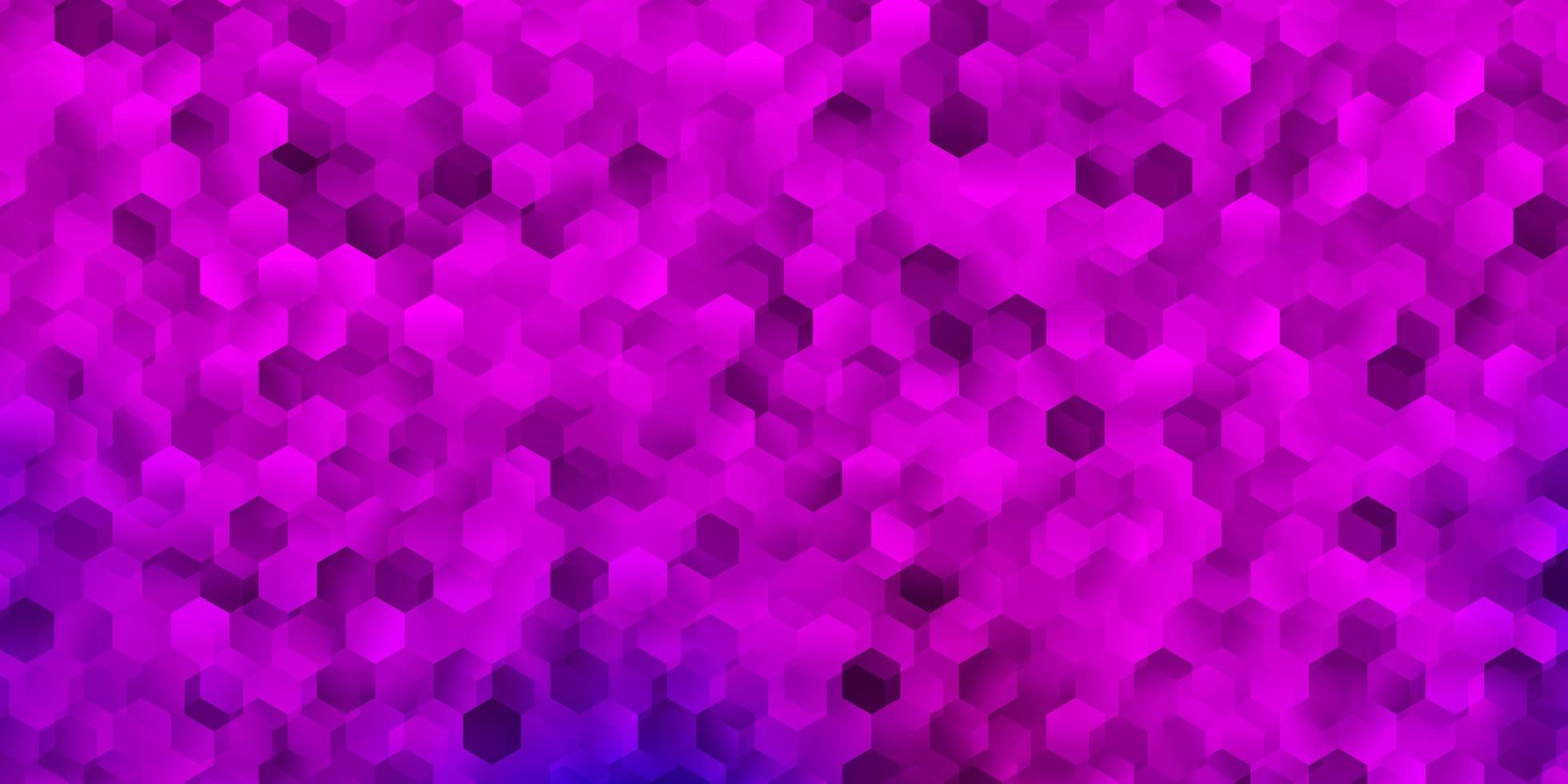 pano de fundo vector rosa e roxo claro com um lote de hexágonos.