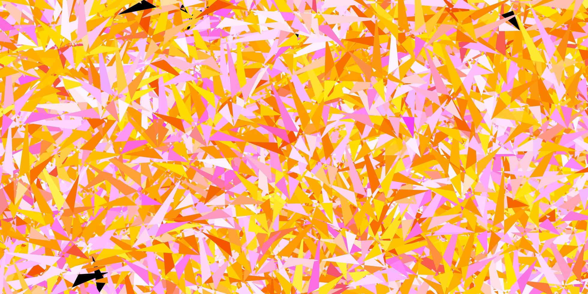 pano de fundo vector rosa e amarelo escuro com linhas, triângulos.